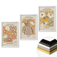 WANDBILDER 3er-Set - 40x60 cm Weißer Rahmen - Blumenmuster Amsterdam Paris London - Weiß, Kunststoff (40/60cm) - ArtPrintCave