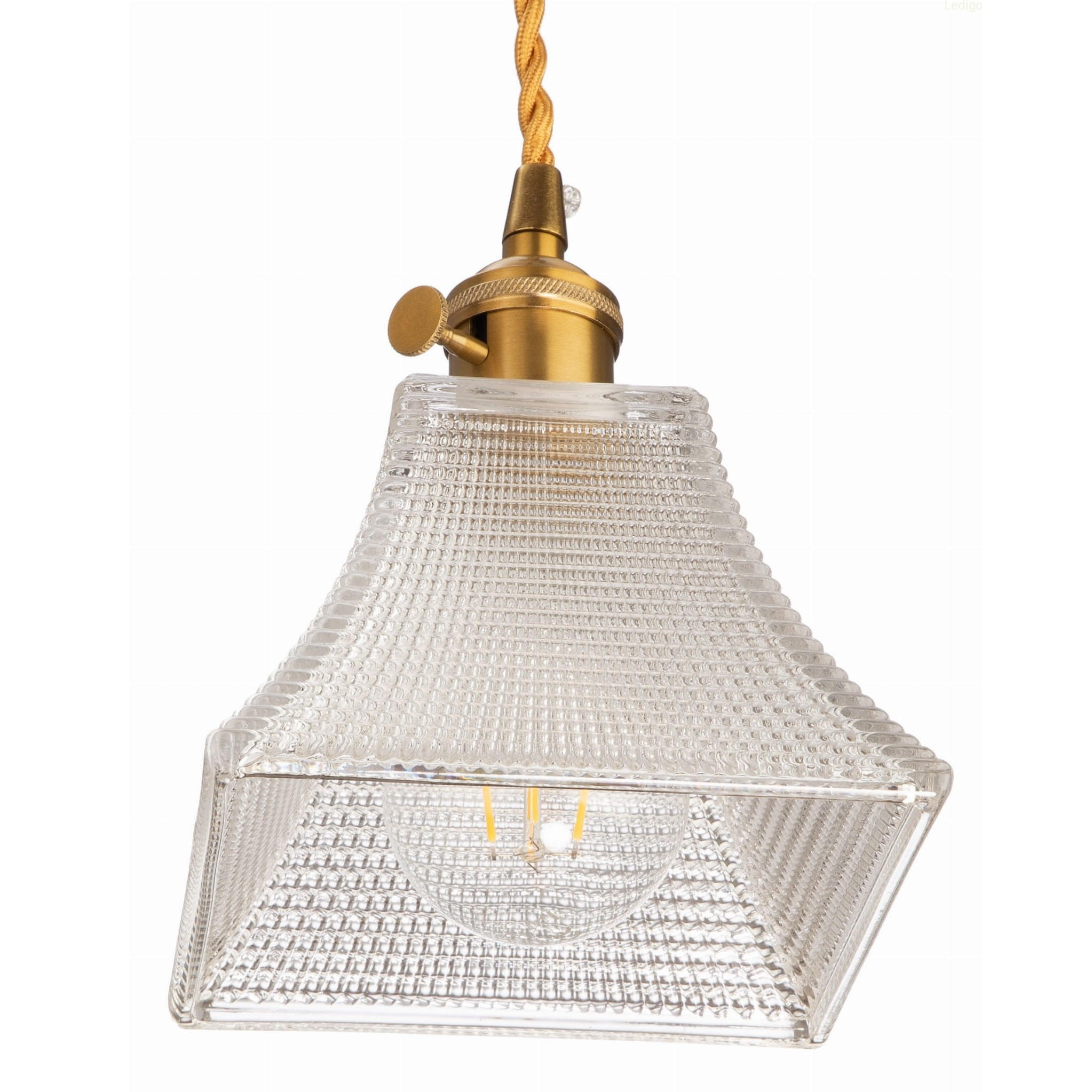 PENDELLEUCHTE Paris - Transparent/Goldfarben, Glas/Metall (14/14/110cm) - kiki design