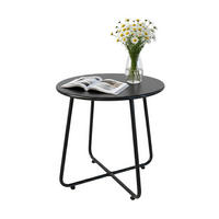 BEISTELLTISCH - Schwarz, Metall (44/44/46cm) - Relaxdays