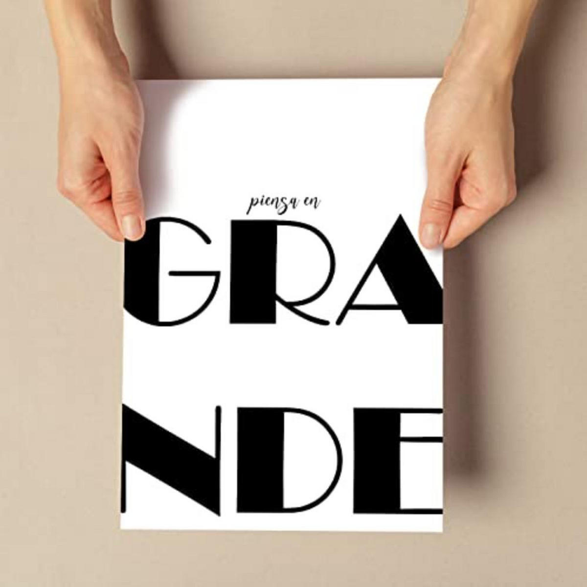 POSTER Set mit 4 Nachdenken TypografieStil A4 Rahmenlos - Klar, Papier (29.7/3cm) - Nacnic