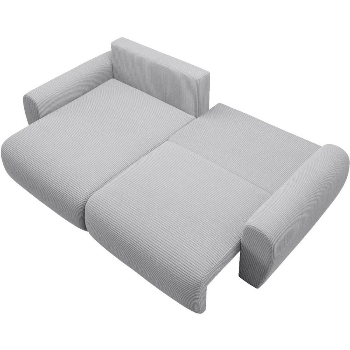 ECKSCHLAFSOFA Poss L hellgrau links - Hellgrau, Textil (253/153cm) - Beautysofa