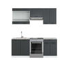 KÜCHENZEILE Fame-Line Anthrazit Landhaus/Weiß 200 cm, AP Marmor - Dunkelgrau/Weiß, Holzwerkstoff (200/81.6/60cm) - Vicco
