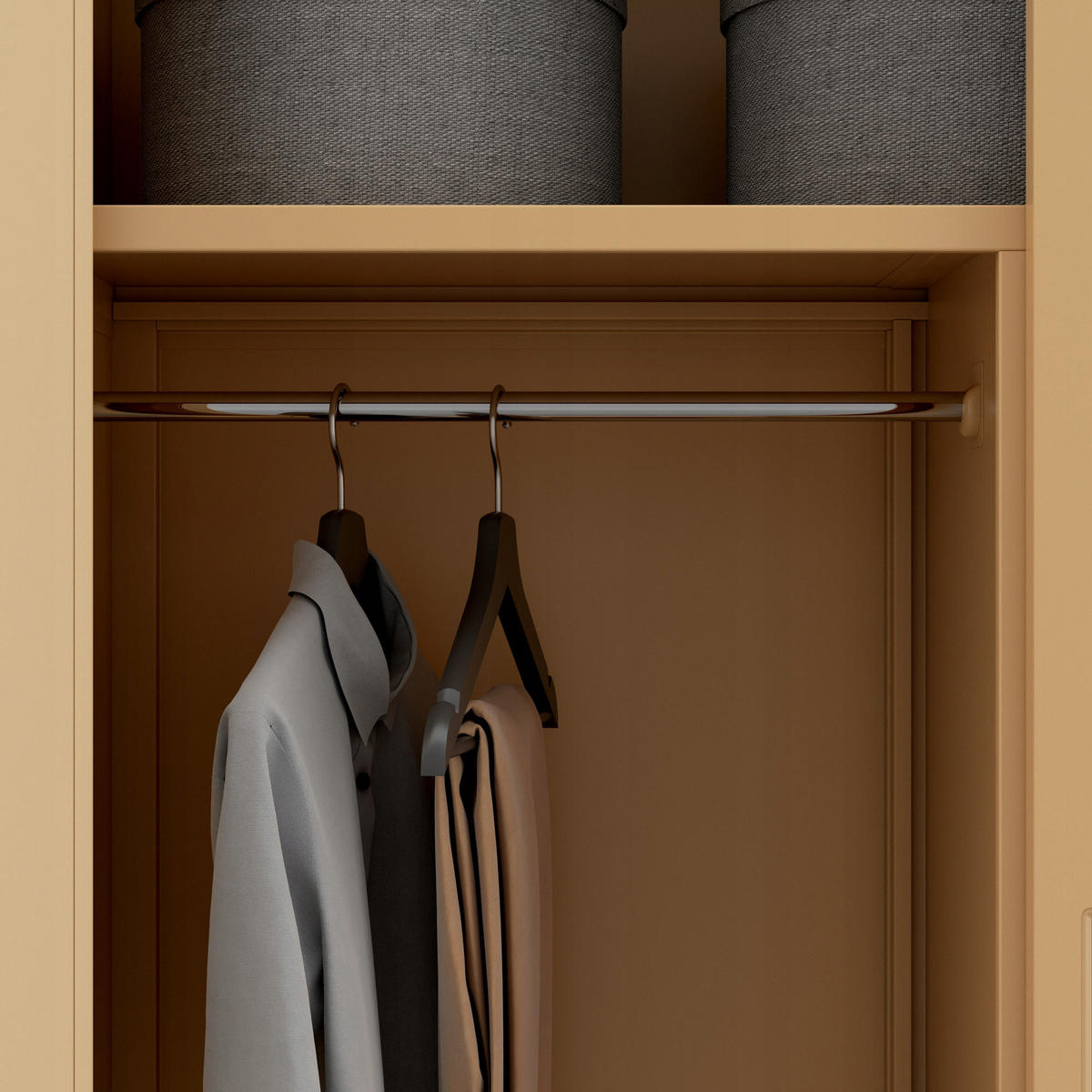 MEHRZWECKSCHRANK DAWID - Beige, Metall (90/185/45cm) - Jan Nowak