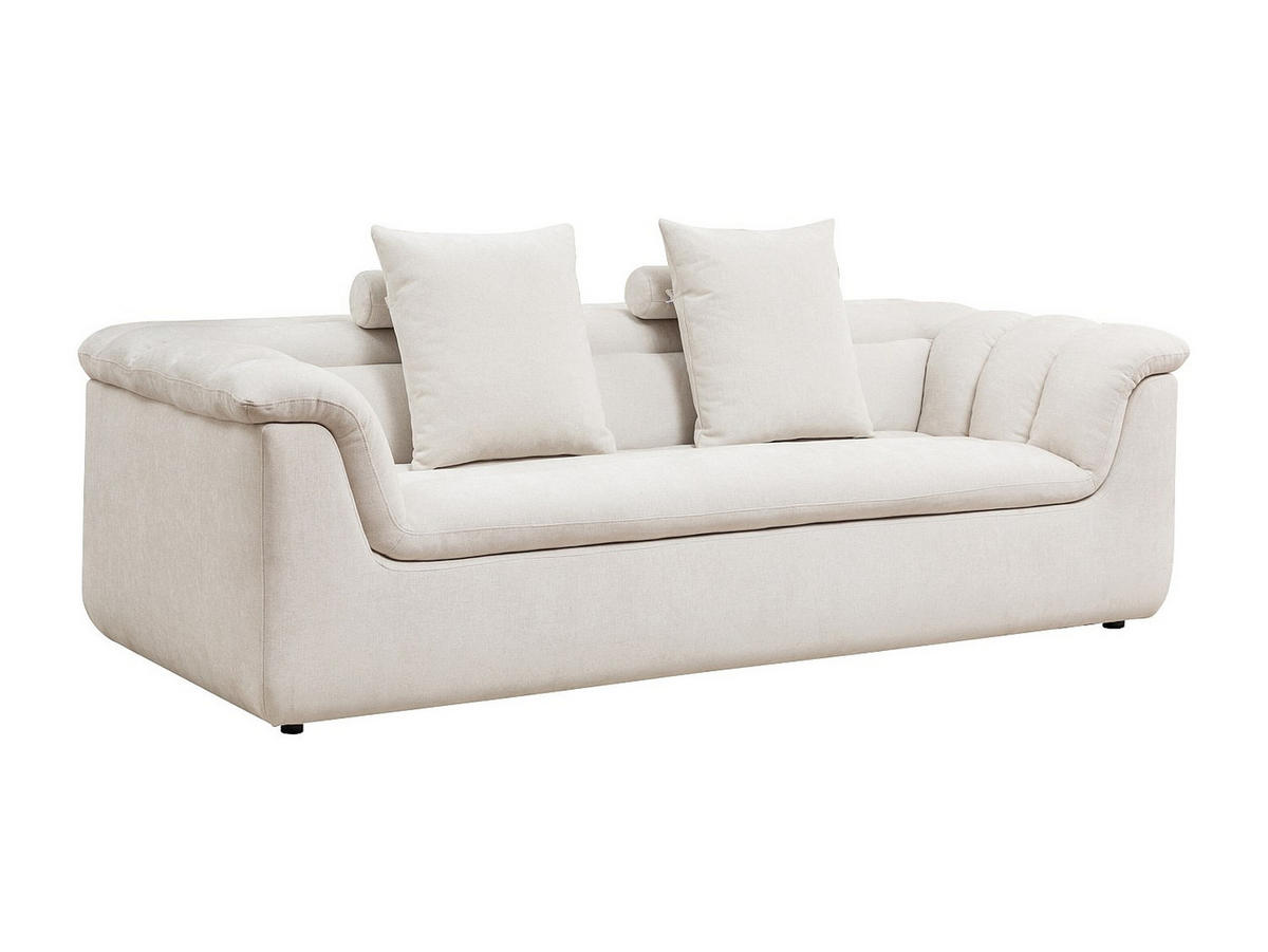 SOFA - 3 Personen - stoff - gebrochenes weiß Cazocha - Weiß, Textil (226/86/101cm) - Vente-Unique