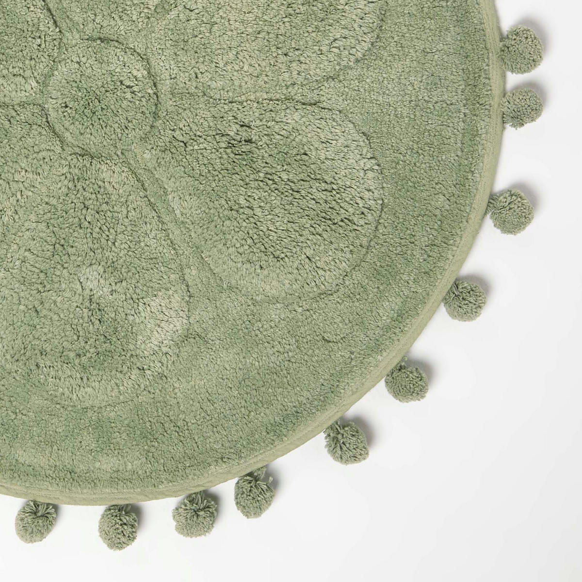 BADEMATTE Blume rund 60 cm, Baumwolle - Salbeigrün, Textil (60/60cm) - Homescapes