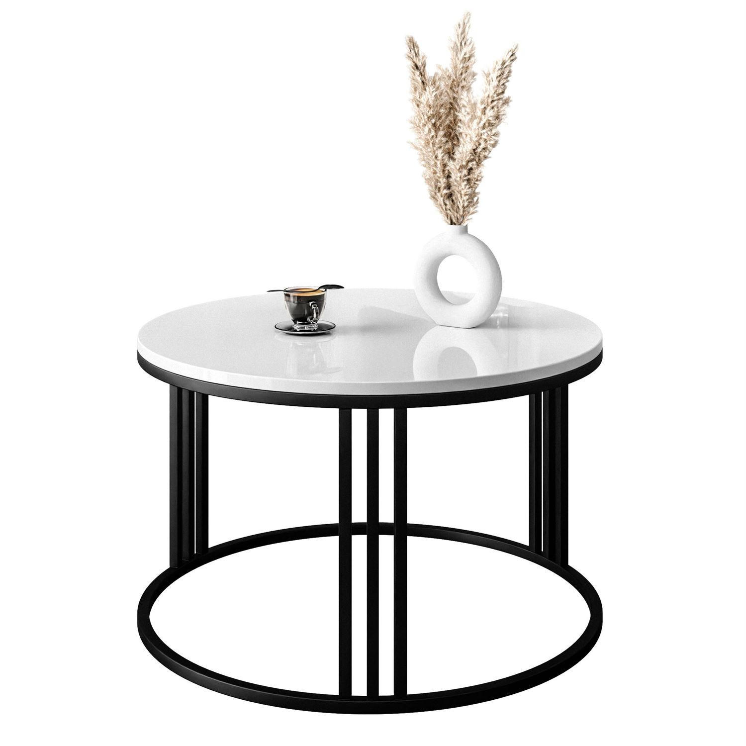 Lookway Couchtisch Schwarz, Weiß 70x48x70 cm
