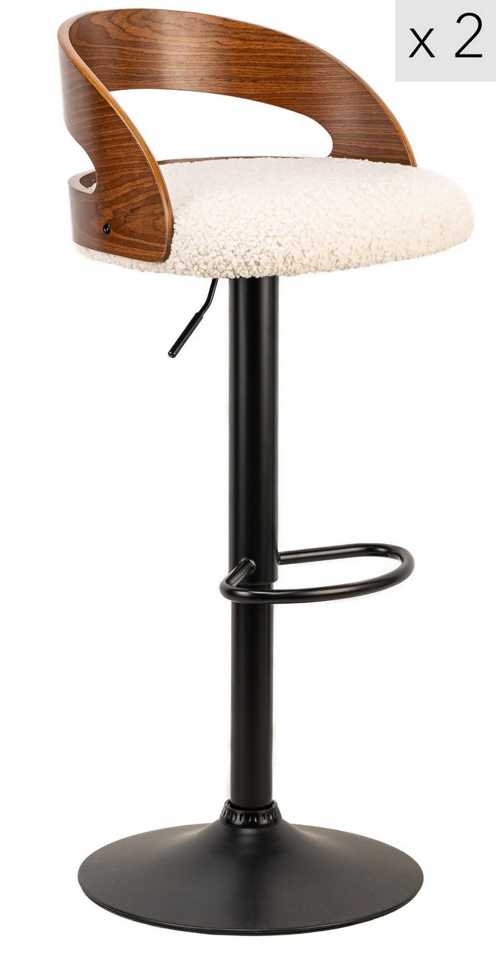 BARHOCKER 2er-Set Stoff Weiß - Weiß, Textil (46/101/45cm) - Nordlys