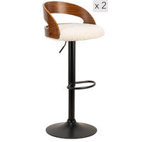 BARHOCKER 2er-Set Stoff Weiß - Weiß, Textil (46/101/45cm) - Nordlys