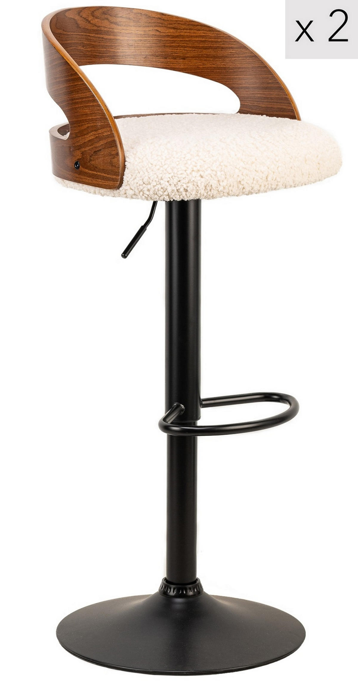 BARHOCKER 2er-Set Stoff Weiß - Weiß, Textil (46/101/45cm) - Nordlys