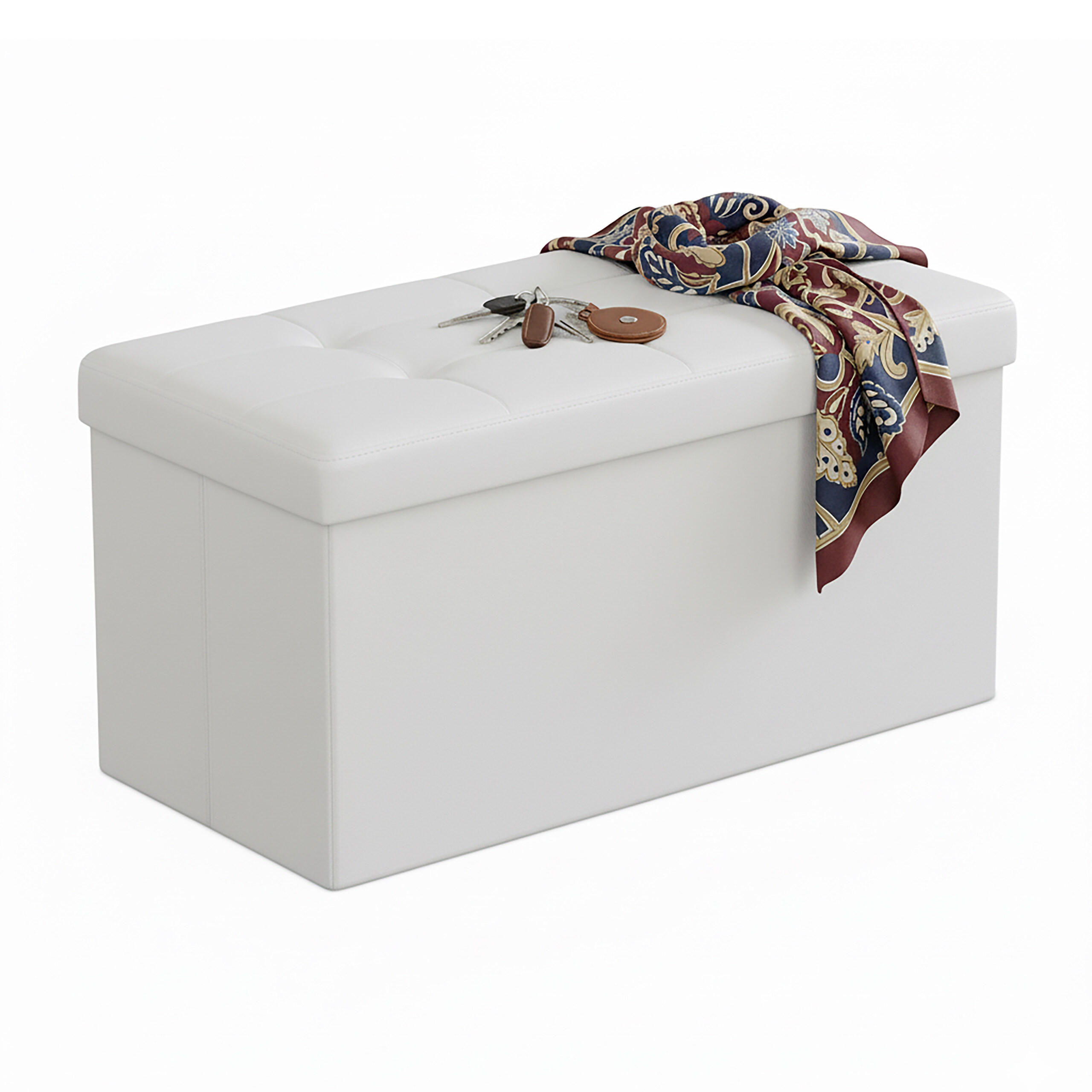 SITZBANK - Weiß, Holzwerkstoff/Kunststoff (76/38/38cm) - Relaxdays