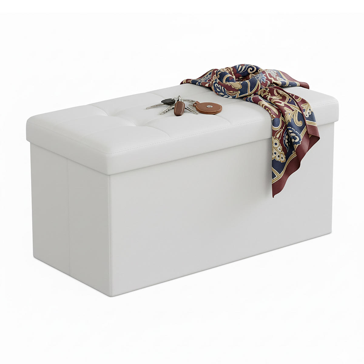 SITZBANK - Weiß, Holzwerkstoff/Kunststoff (76/38/38cm) - Relaxdays