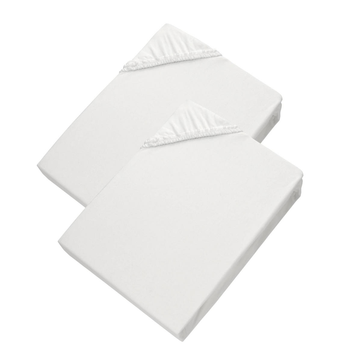 SPANNBETTLAKEN SPANNBETTTUCH PREMIUM 2er Set - Weiß, Textil (200/200cm) - Esprit