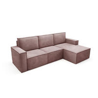 ECKSOFA Orto Rosa, Dreisitzer Kordecksofa rechte seite - Rosa, Holzwerkstoff/Textil (180/142cm) - Bettso