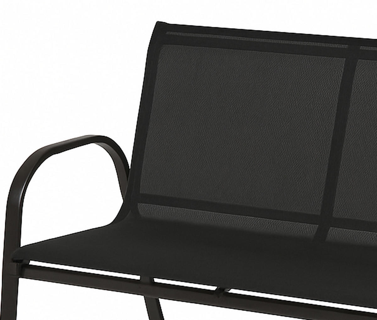 LOUNGE-SET Bath - 4-teilig - Gartenlounge Set Metall schwarz + Textilgewebe - Schwarz, Metall - TPFGarden