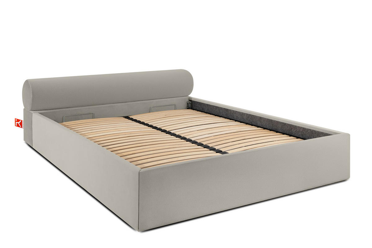 POLSTERBETT LUNEO - Creme/Schwarz, Holz/Holzwerkstoff (182/204cm) - KONSIMO®