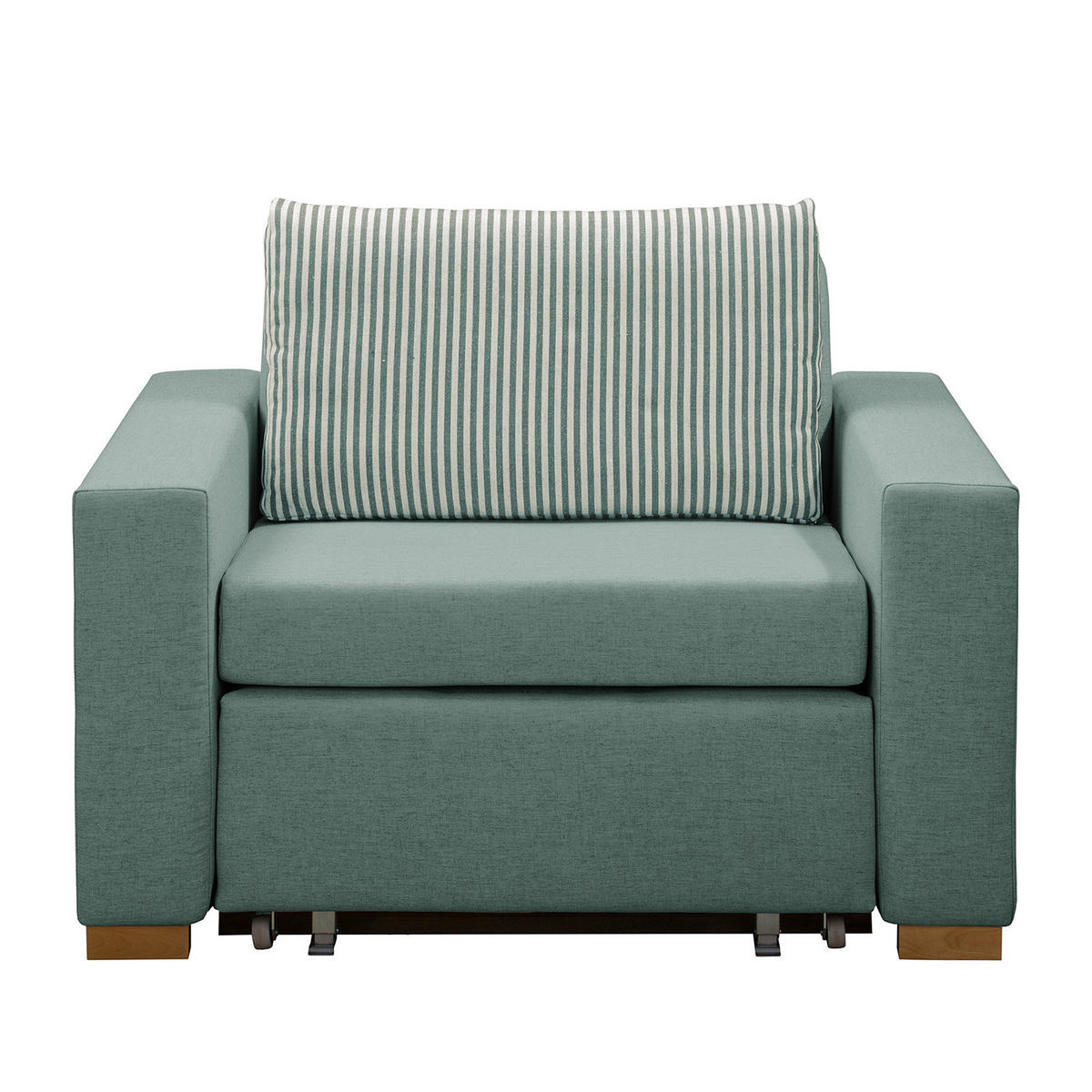 SCHLAFSESSEL - Silberfarben/Mintgrün, Textil (110/90/90cm) - home24