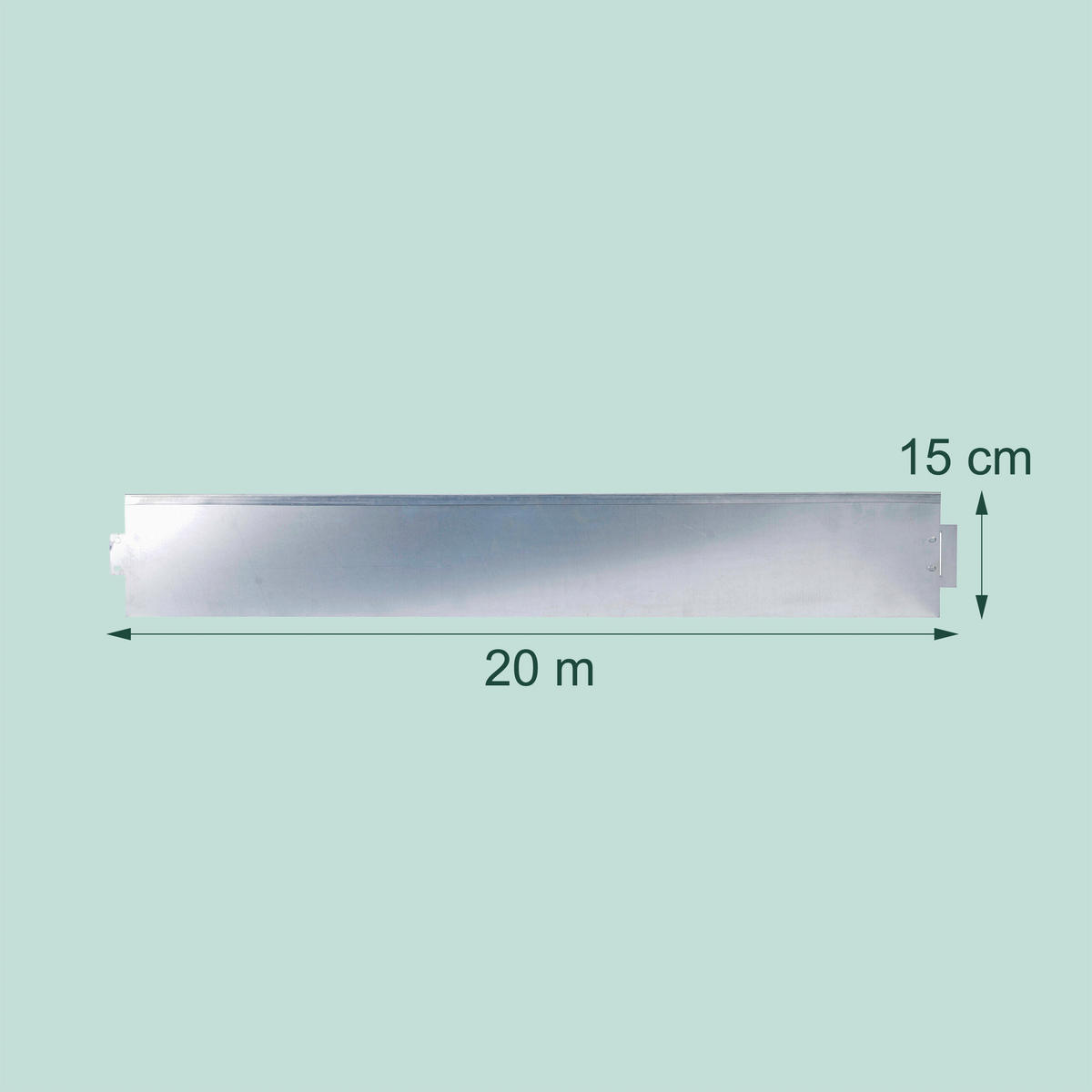 RASENKANTE Silber verzinkter Stahl flexibel Länge 20 m - Silberfarben, Metall (100/15/0.05cm) - Relaxdays