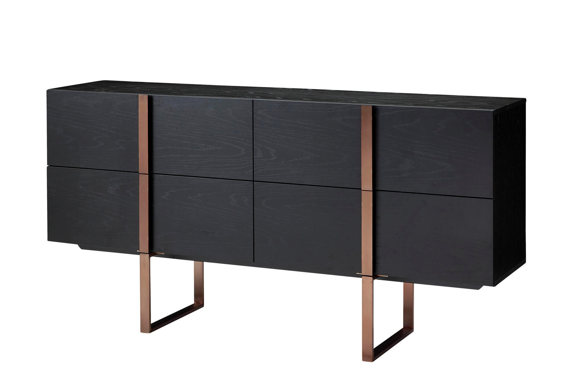 SIDEBOARD HUDSON Schwarz 180x43x90 cm - Schwarz, Holzwerkstoff (180/90/43cm) - FURNLUX