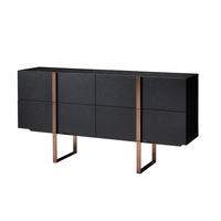 SIDEBOARD HUDSON Schwarz 180x43x90 cm - Schwarz, Holzwerkstoff (180/90/43cm) - FURNLUX