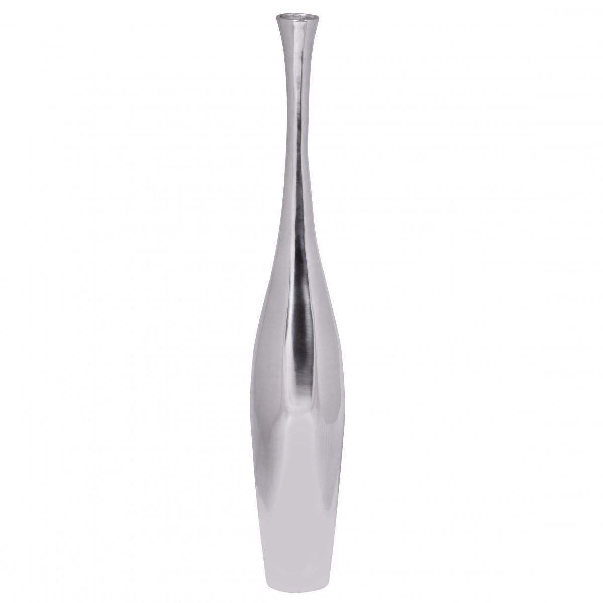 VASE Aluminium Modern Stil 100 cm hoch Silber handgefertigt - Silberfarben, Metall (75cm) - KADIMA DESIGN