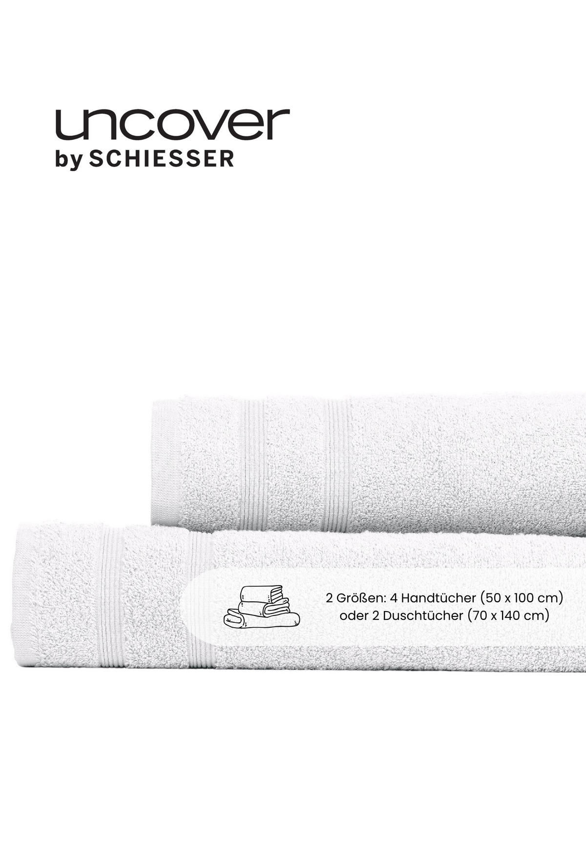 DUSCHTUCHSET Brooklyn - 2-teilig - 70x140 cm - Weiß - Weiß, Textil (70/140cm) - Uncover by Schiesser
