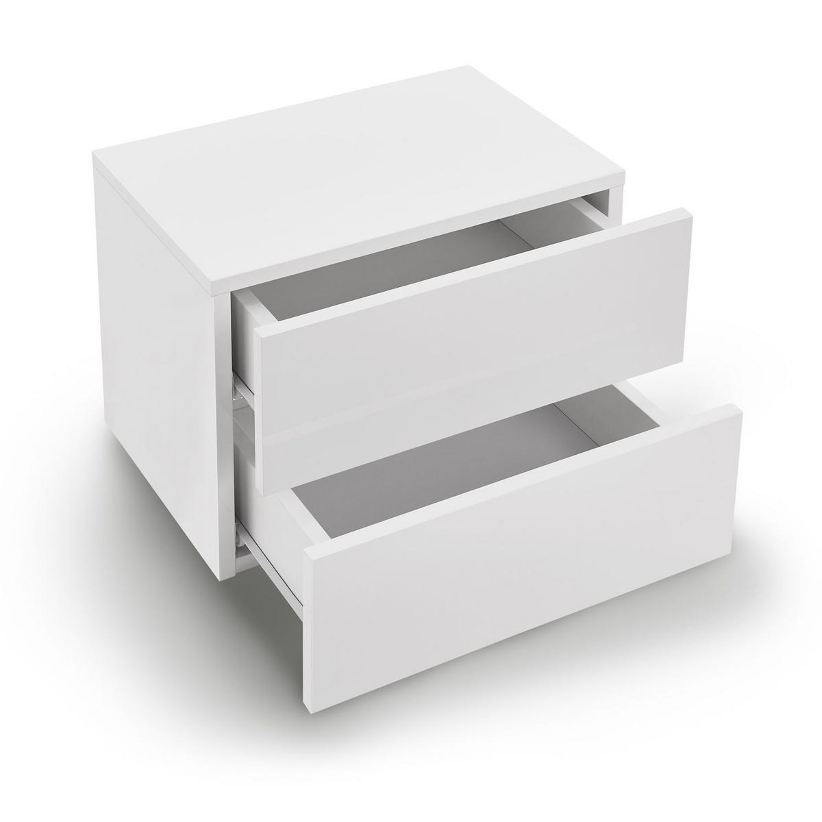 WANDSCHRANK Nachttisch mit 2 Schubladen Weiß 40x29x30 cm - Weiß, Holz (40/30/29cm) - Juskys