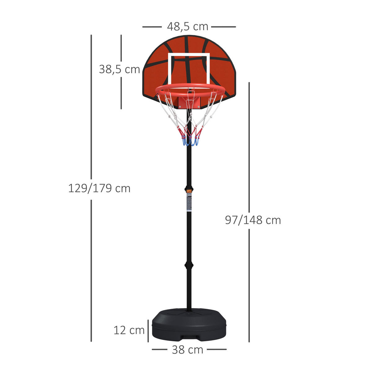 BASKETBALLKORB - Braun, Metall (38/38cm) - SPORTNOW