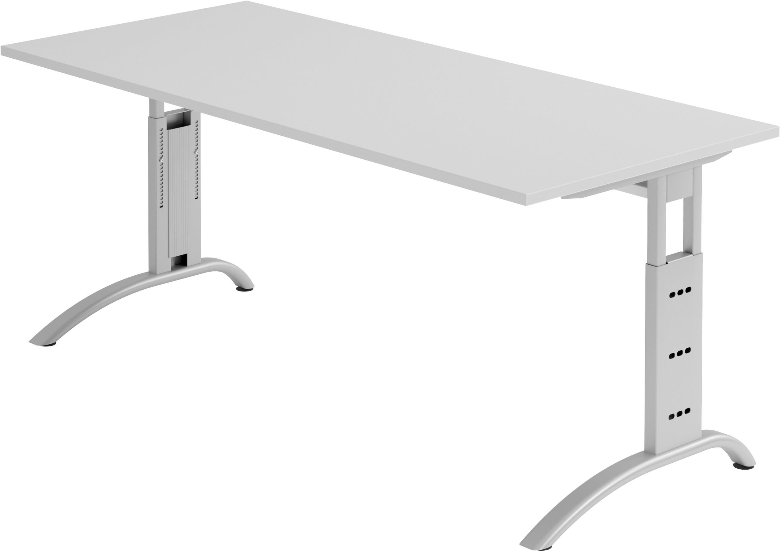 SCHREIBTISCH Serie-F 80/180/74 cm in Grau - Grau, Holzwerkstoff (80/180/74cm) - bümö