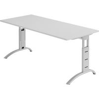 SCHREIBTISCH Serie-F 80/180/74 cm in Grau - Grau, Holzwerkstoff (80/180/74cm) - bümö