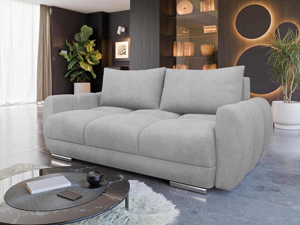 SOFA Logo 2 - Silberfarben, Holz/Kunststoff (186/89/97cm) - MIRJAN24