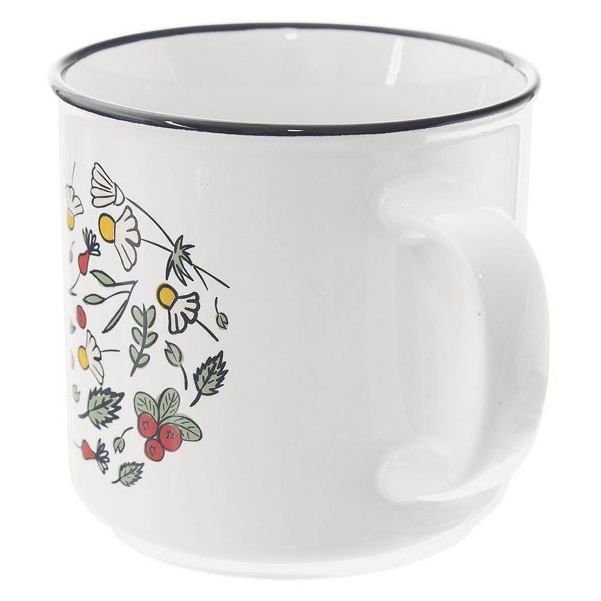 KERAMIKBECHER KRÄUTER, Keramik, weiß/bunt, 650 ml - Blau, Keramik (0.65L) - Orion 