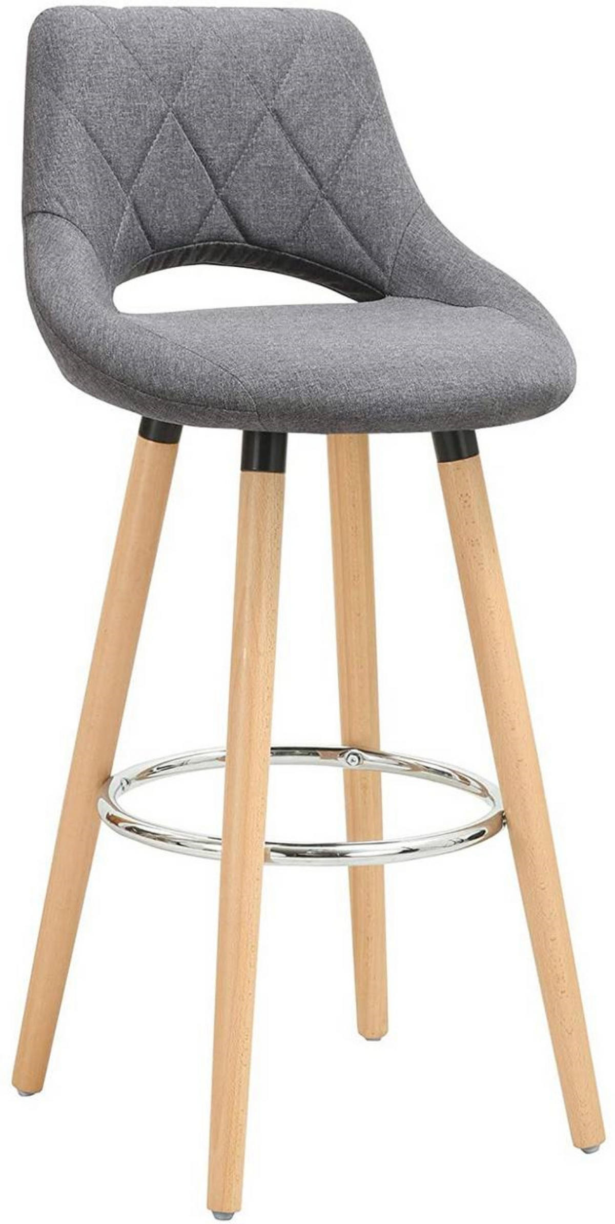 BARHOCKER aus Leinen, Holzgestell, Dunkelgrau - Dunkelgrau/Buchefarben, Holz/Textil (43/91/43cm) - Woltu