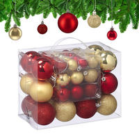 WEIHNACHTSKUGELN Gold Rot 50-Stück-Set - Multicolor, Kunststoff (6/7/6cm) - Relaxdays