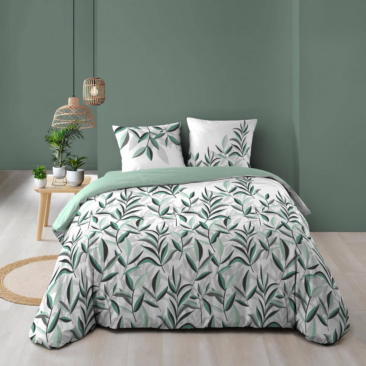 BETTWÄSCHE Eldorado 240/220 cm - Grün, Naturmaterialen (220/240cm) - Douceur d´intérieur
