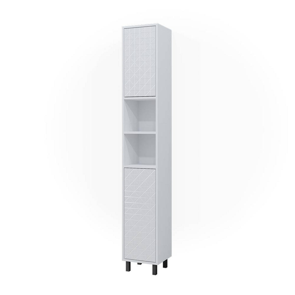 BADSCHRANK Agasta Weiß 30 x 190.3 cm - Weiß, Holzwerkstoff (30/190.3/28cm) - Vicco