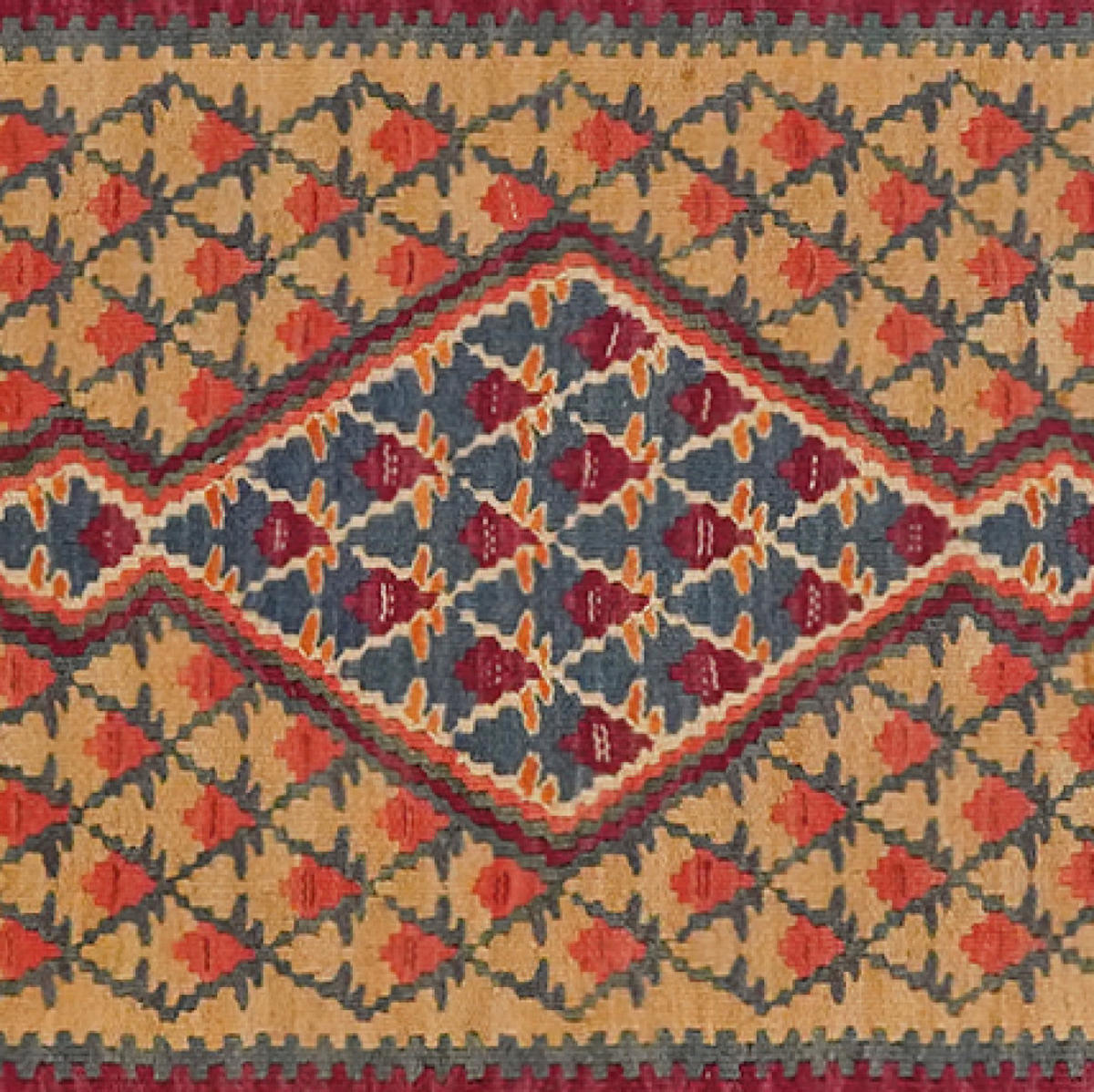 HANDWEBTEPPICH Kelim Senneh Mehrfarbig 86/63 cm Schurwolle - Multicolor, Textil (63/86cm) - Looma