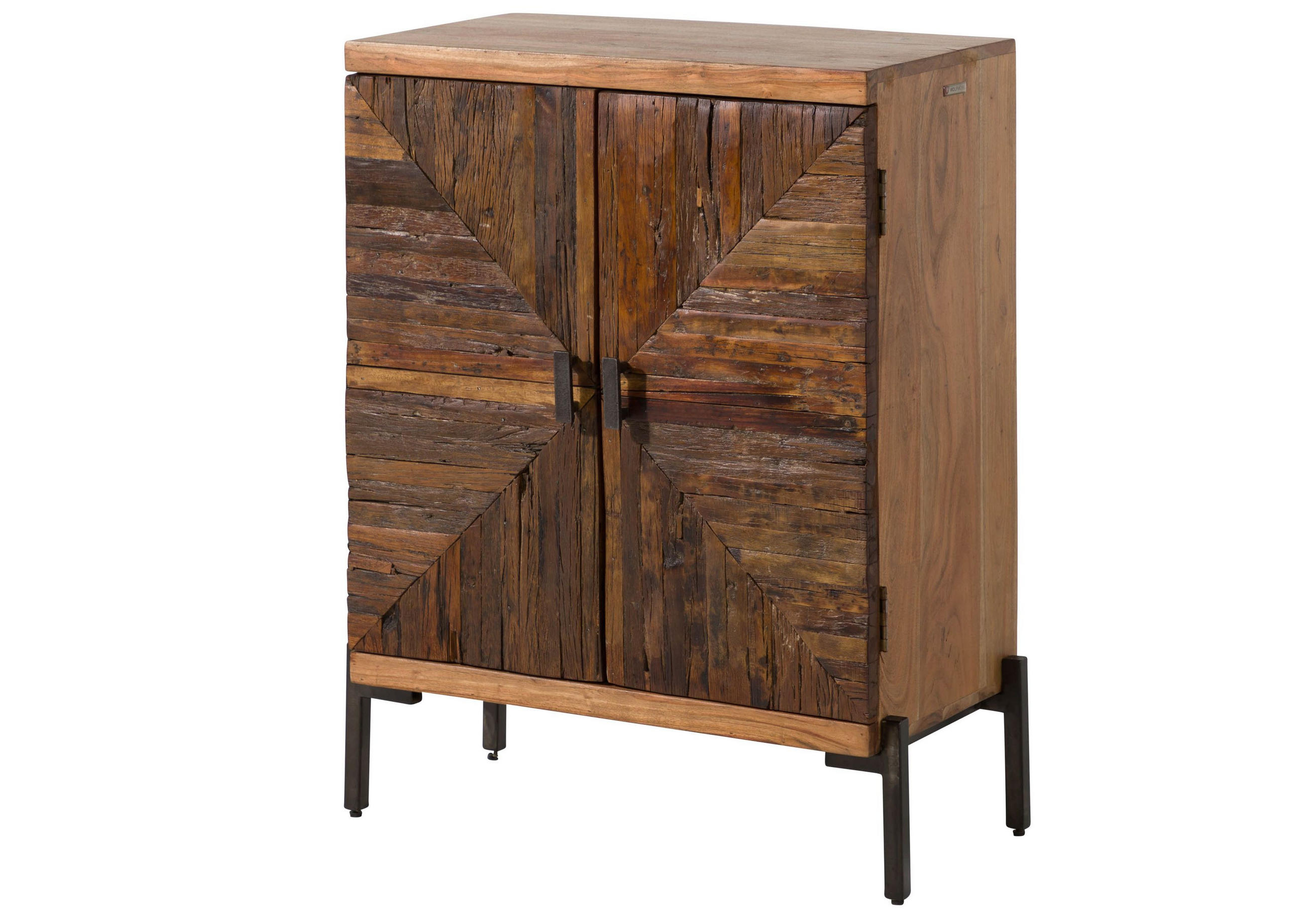KOMMODE Altholz 72x40x98 natur lackiert LYON #100 - Braun, Holz (72/98/40cm) - Massivmoebel24