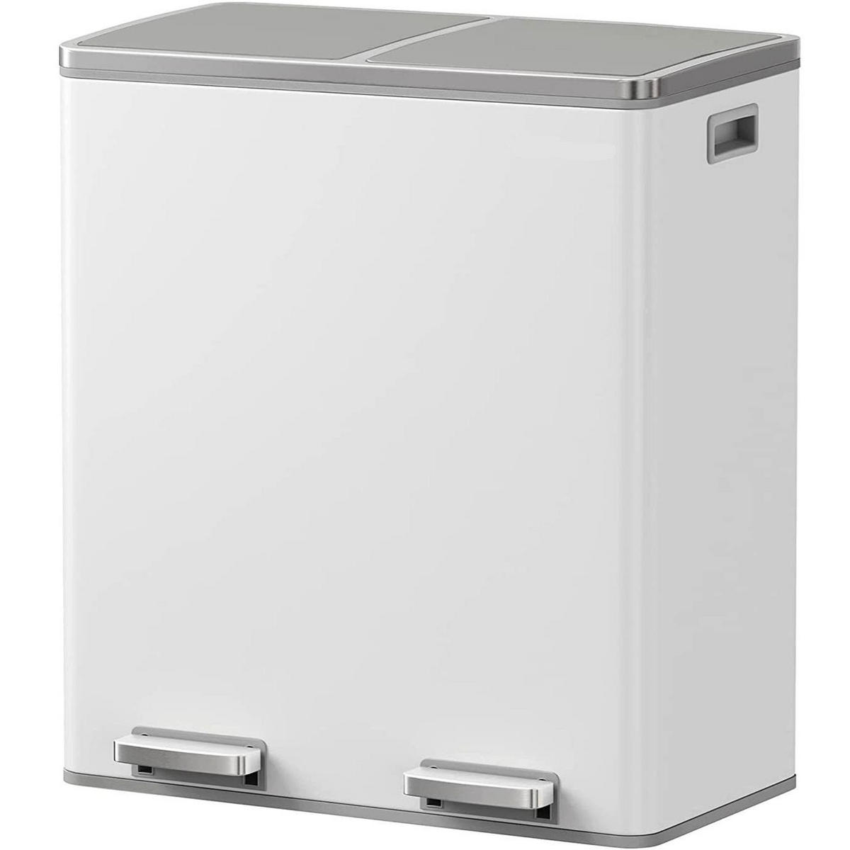 ABFALLEIMER MAJOR weiß - Weiß, Metall (36/65/60cm) - Kitchen Move