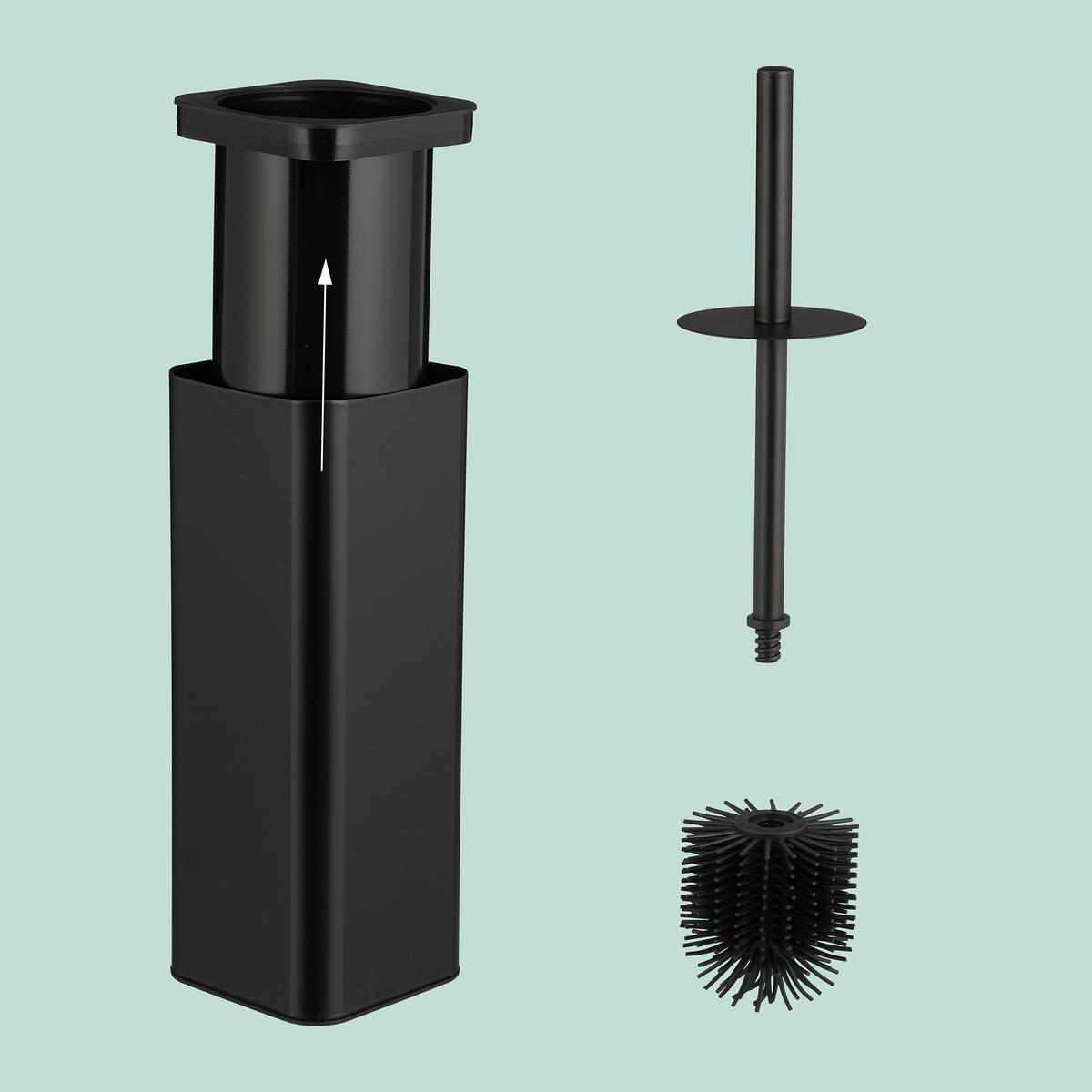 TOILETTENBÜRSTE - Schwarz, Kunststoff/Metall (9.5/36.5/10.5cm) - Relaxdays