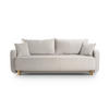 SOFA ausklappbar mit Bettkasten Elen aus strukturiertem Stoff beige 3 Sitzplätze - Beige, Textil (231/86/106cm) - Micadoni