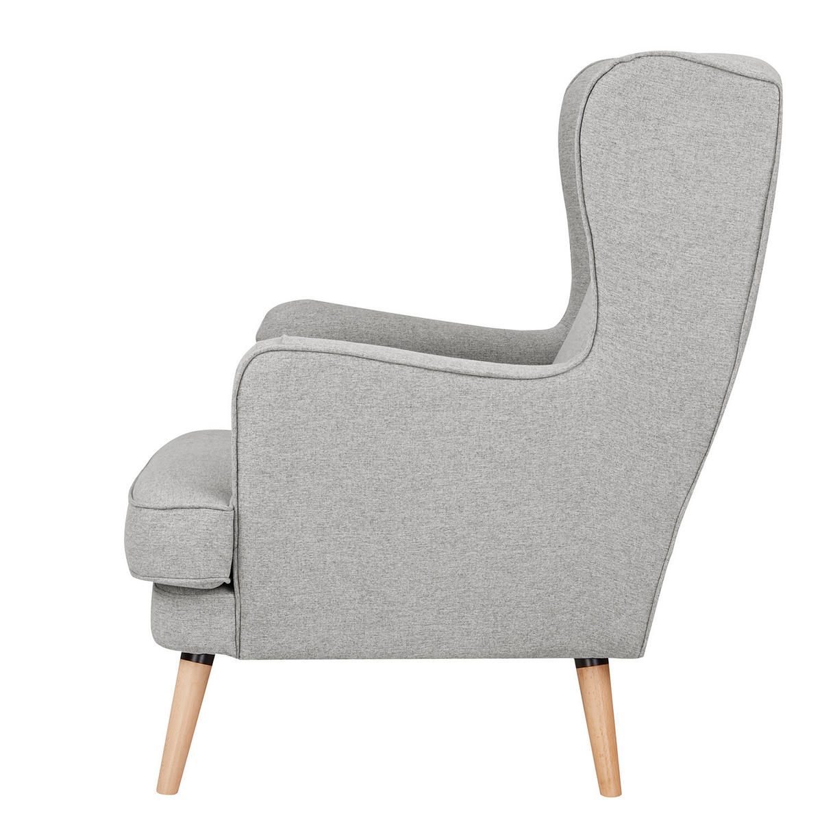 OHRENSESSEL - Beige/Hellgrau, Holz/Birkenholz (73/107/96cm) - home24