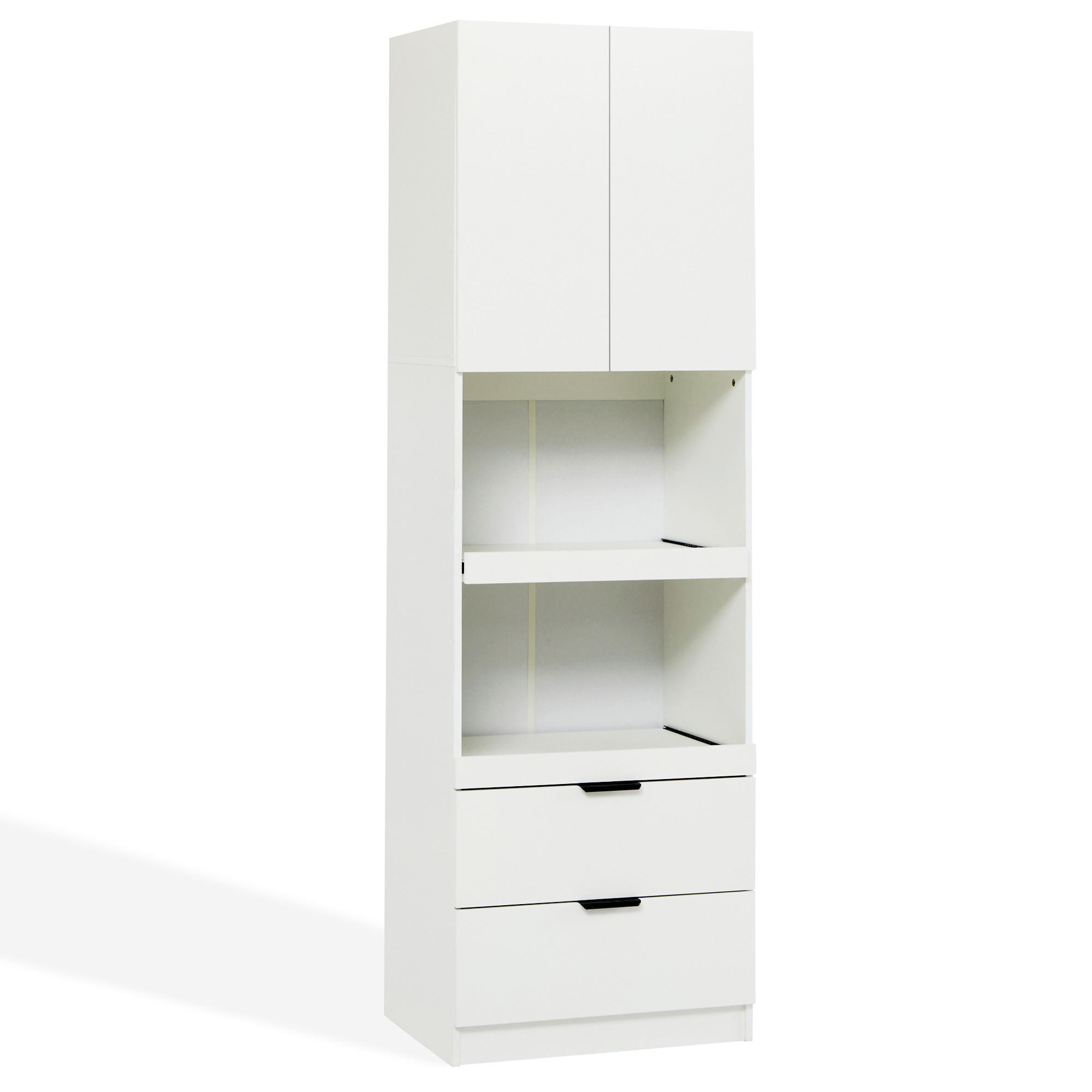 REGAL Weiß 59.5/45/200 cm - Weiß, Holzwerkstoff (59.5/200/45cm) - Urban Meuble