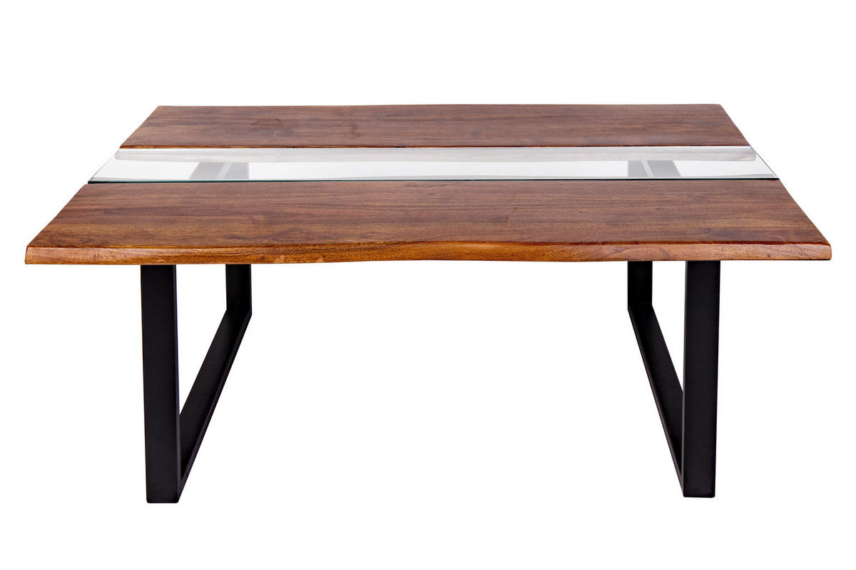 COUCHTISCH FRANCO - Nussbaumfarben/Walnussfarben, Holz/Metall (80/118/45cm) - SAM