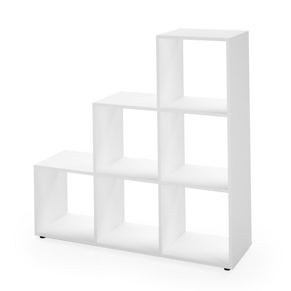 TREPPENREGAL Weiß 105 x 107.5 cm - Weiß, Holzwerkstoff (105/107.5/29cm) - Vicco