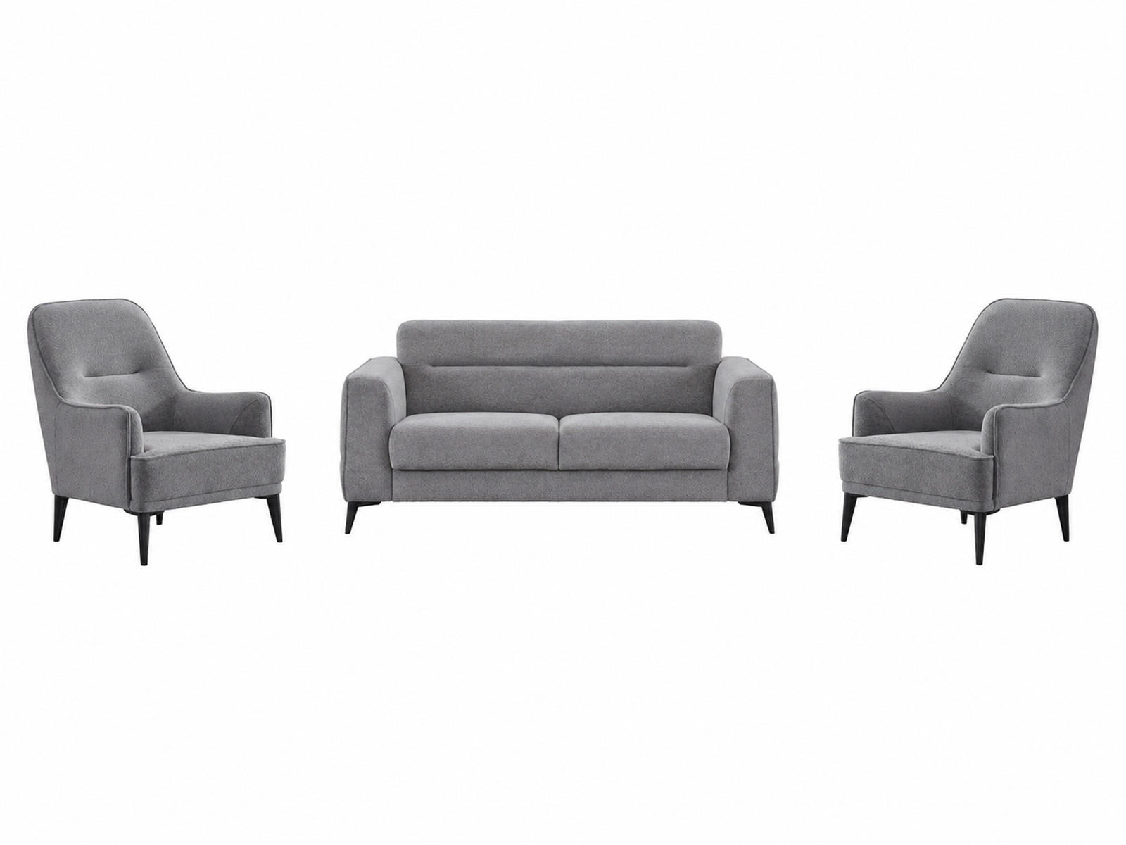 SITZGARNITUR Manta, Grau Stellvariante 2+1+1 - Grau, Holzwerkstoff/Kunststoff (174/87/98cm)