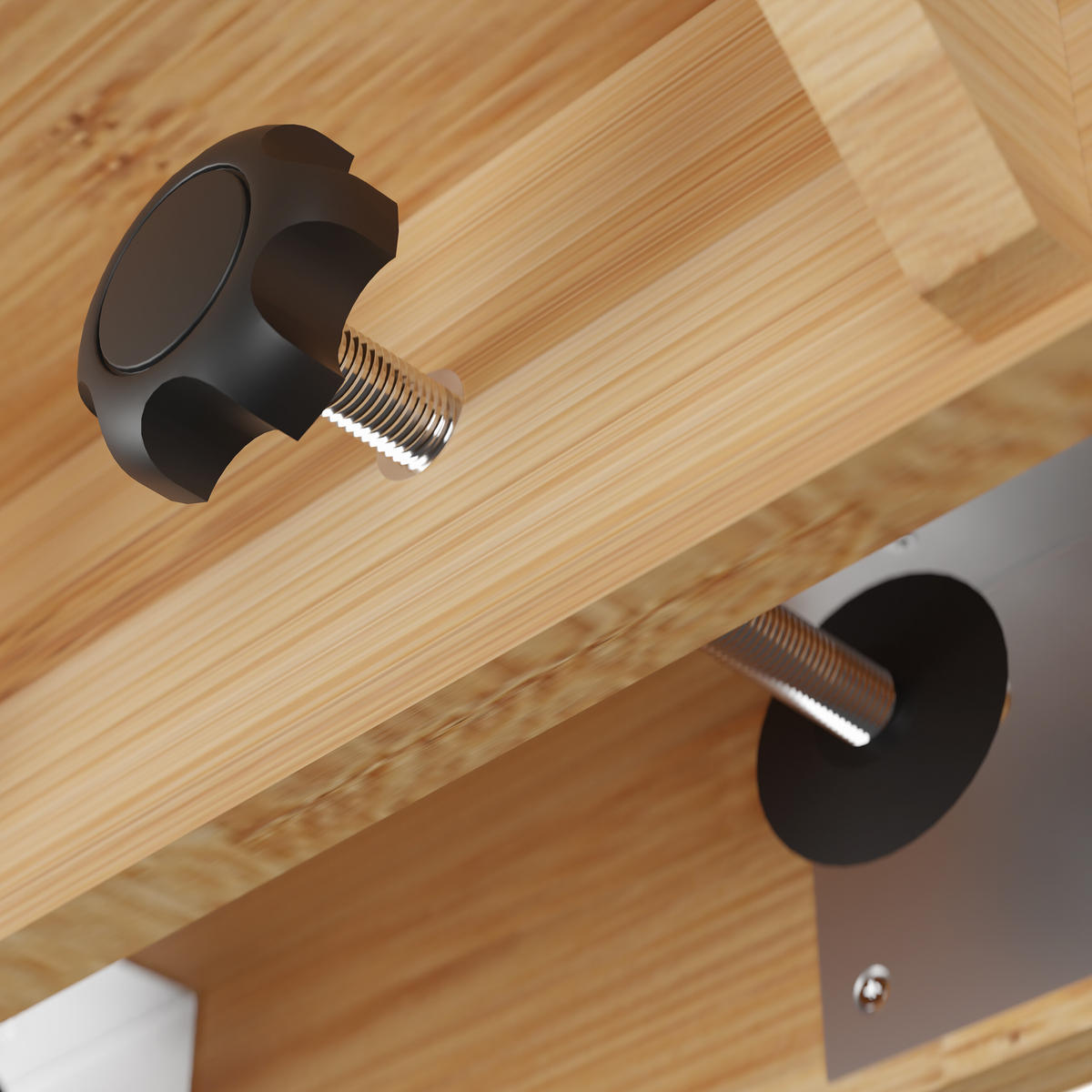 NACHTTISCH - Hellbraun, Holz/Textil (37/14/26.5cm) - Relaxdays