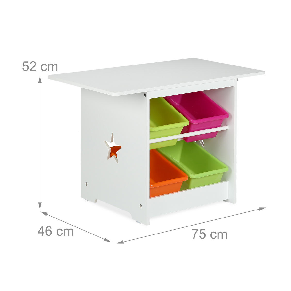 KINDERSITZGRUPPE - Weiß, Holzwerkstoff/Kunststoff (75/52/46cm) - Relaxdays