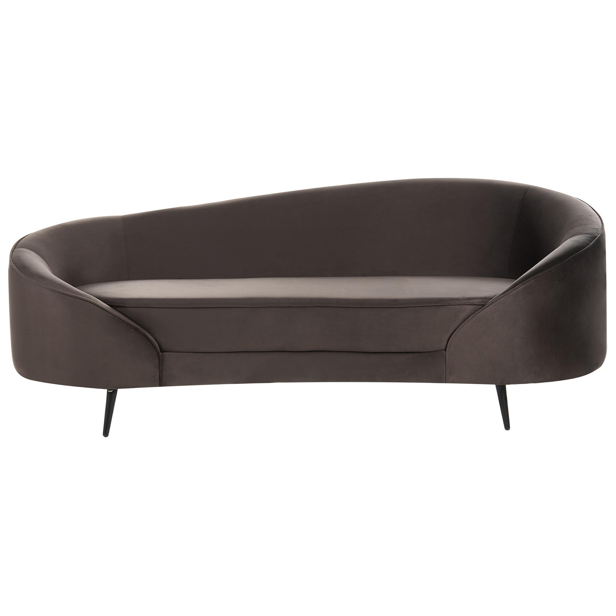 2-SITZER-SOFA Samtstoff Dunkelbraun Savar - Dunkelbraun/Schwarz, Textil (183/75/85cm) - Beliani