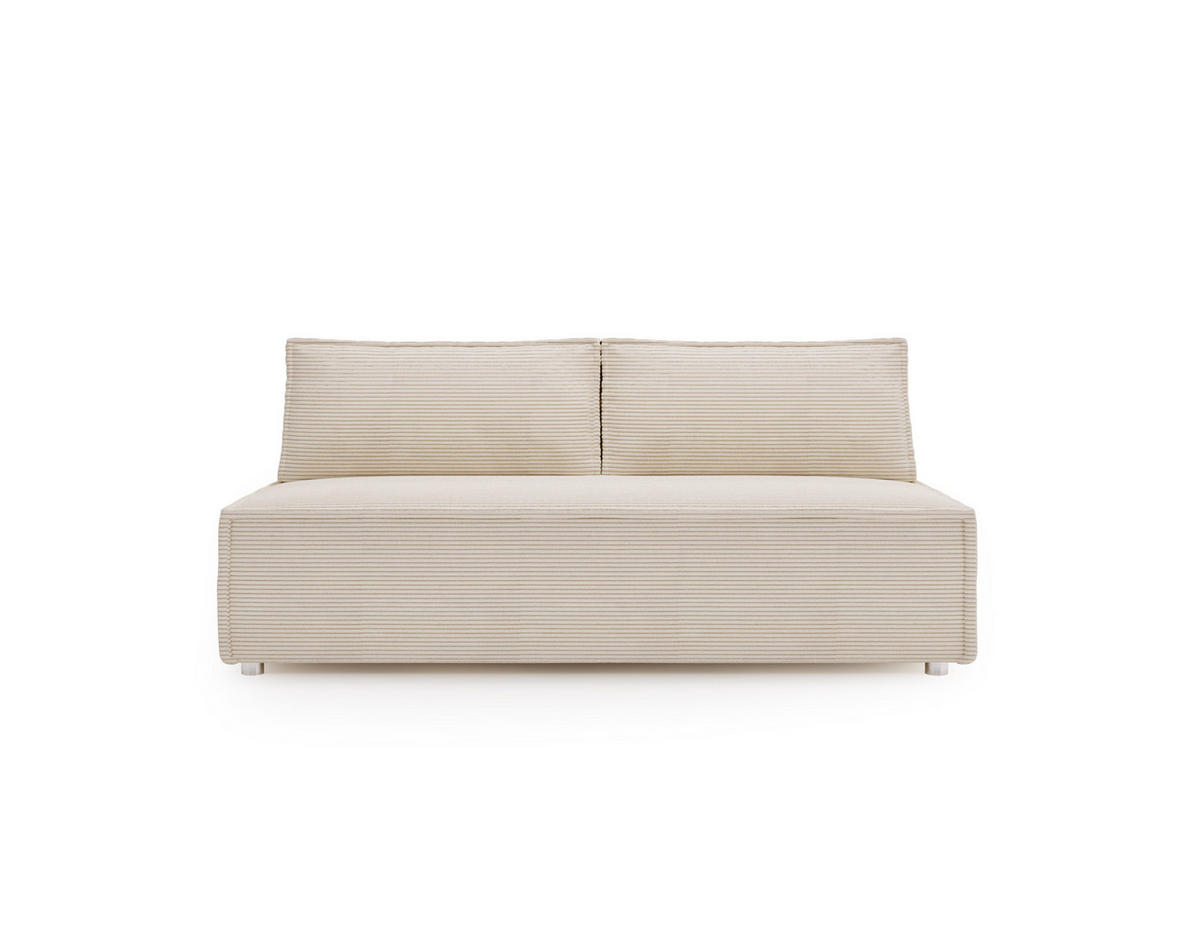 SCHLAFSOFA Mit Bettkasten DUO Poso Stoff Hellbeige - Ecru, Holz (198/89/90cm) - Kaiser Möbel