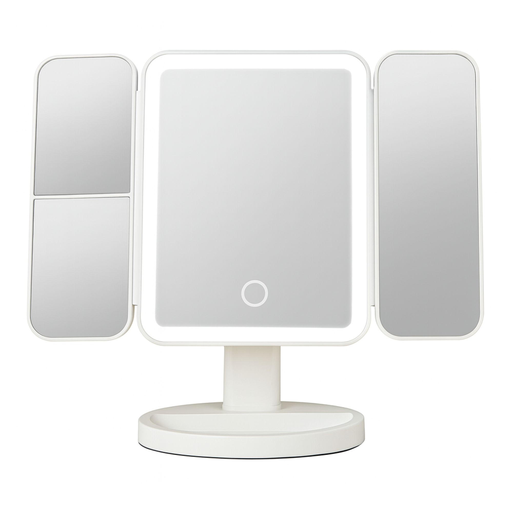 SCHMINKSPIEGEL - Weiß, Glas (17.5/24/24cm) - KRUMAD